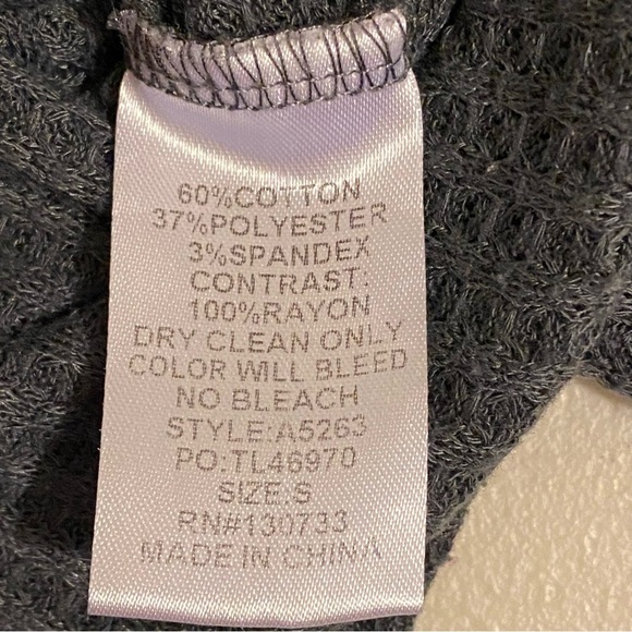 Umgee Women’s Waffle Knit Long  Sleeve Mixed Pattern Boho Peasant Size S - Picture 7 of 10